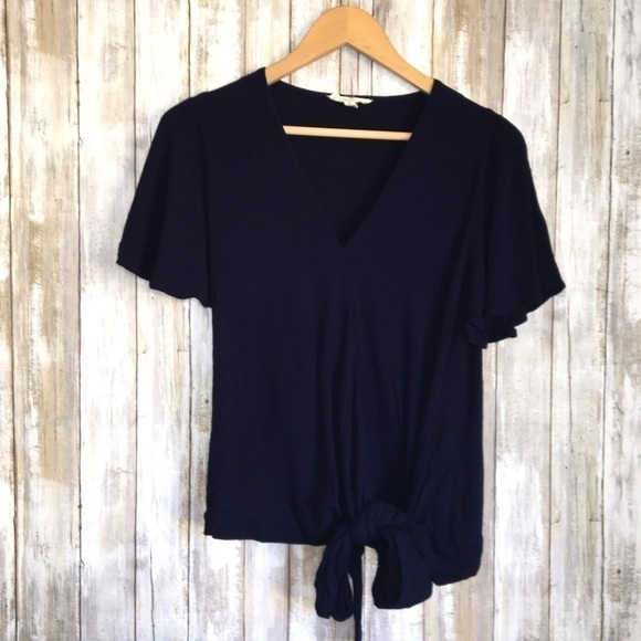 Entro Navy Wrap Blouse - Picture 1 of 6